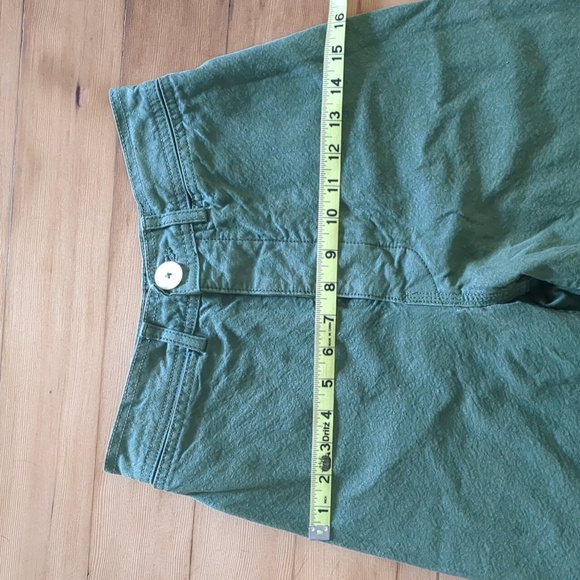 Jesse Kamm Sailor Pants High Rise Wide Leg Button Fly Olive Green Organic Cotton - Picture 13 of 13